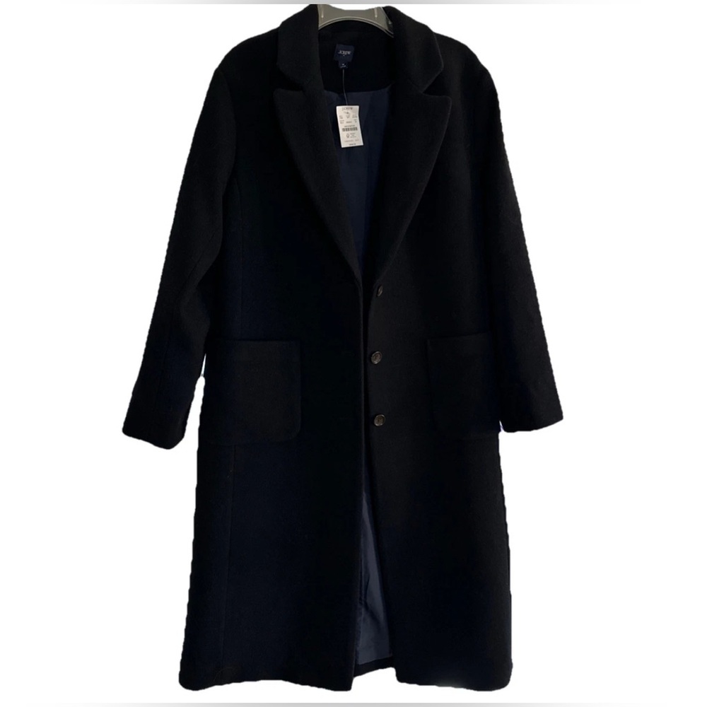 J CREW WOMENS PEACOAT TRENCH COAT JACKET BLACK NEW NWT SIZE XL